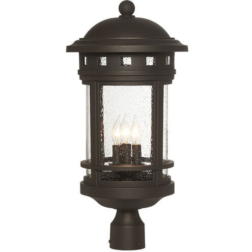 Sedona 3 Light 23 inch Oil Rubbed Bronze Outdoor Post Lantern in Seedy