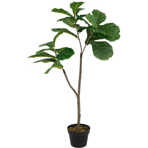 Potted Fiddle Leaf Tree Napoleon Bronze with Distressed Gold Leaf Faux Fiddle Leaf Tree