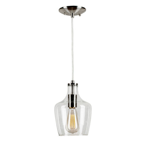 Signature 1 Light 7 inch Brushed Nickel Mini Pendant Ceiling Light