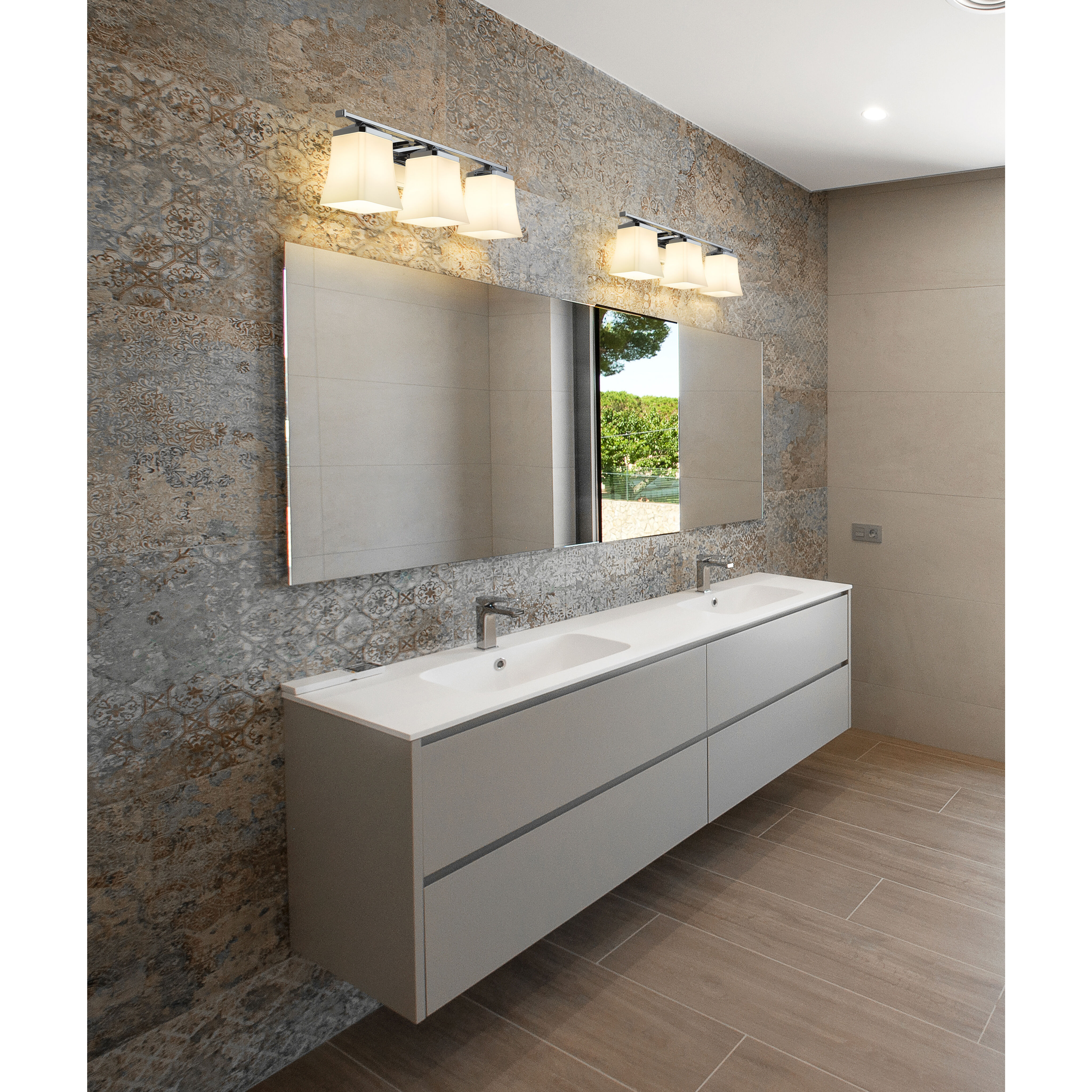 Darcy 3 Light 22 inch Chrome Vanity Wall Light