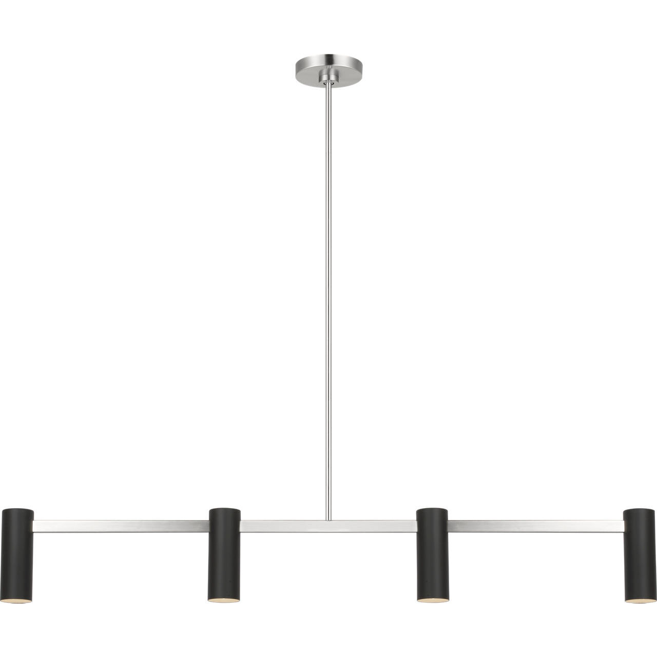 Zentro 4 Light 48 inch Brushed Nickel Linear Chandelier Ceiling Light in Standard