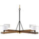 Hill Country 4 Light Matte Black and Natural Walnut Chandelier Ceiling Light