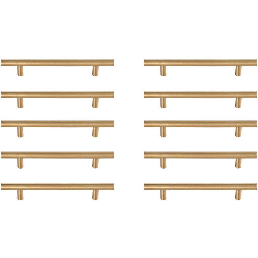 Quinn Brass Hardware Drawer Pull, Set of 10