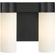 Empire 2 Light 10.5 inch Matte Black Sconce Wall Light in Matte White Glass