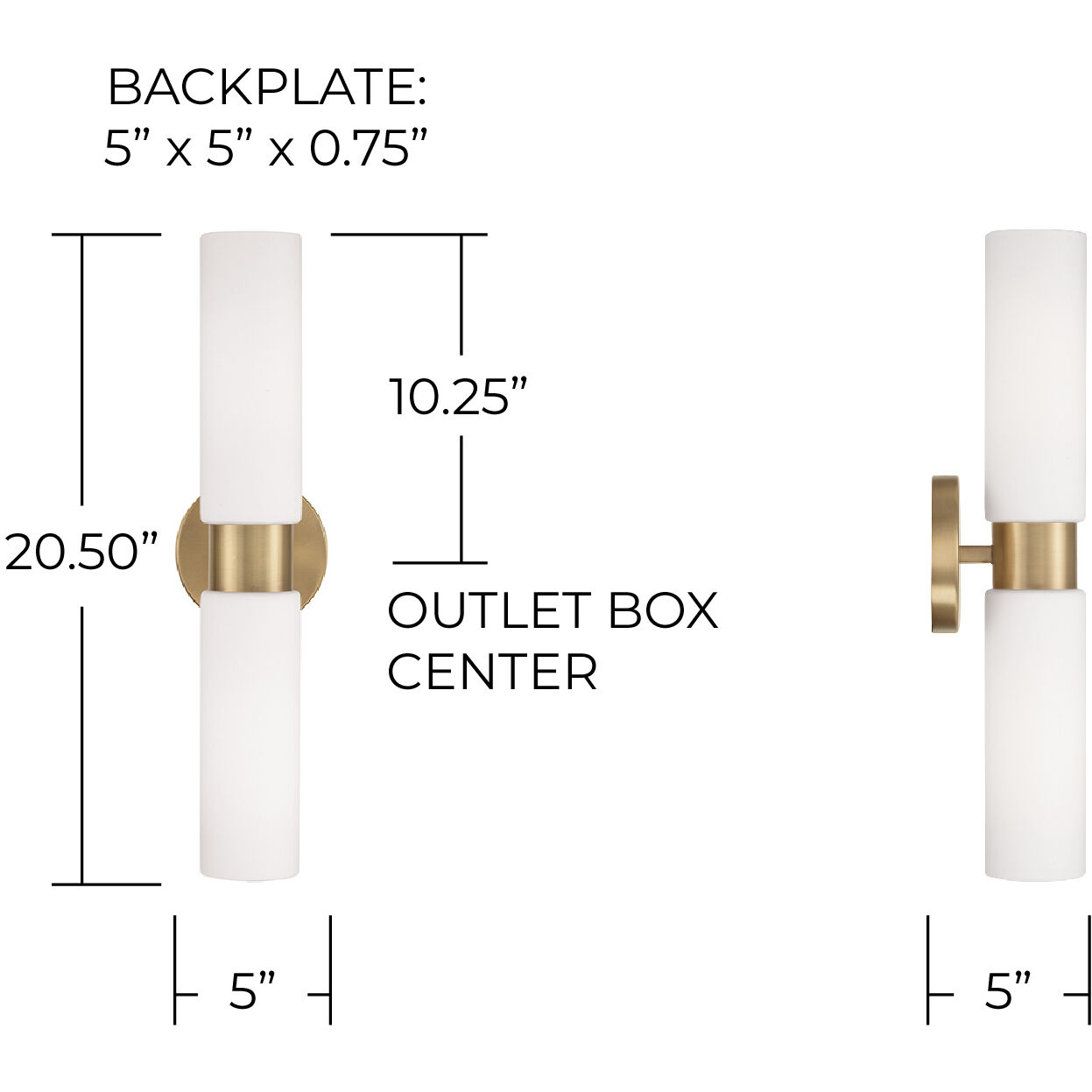 Theo 2 Light 5 inch Aged Brass Sconce Wall Light