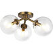 Alora Mood Cassia 3 Light 17.75 inch Aged Gold Semi Flush Mount Ceiling Light in Clear