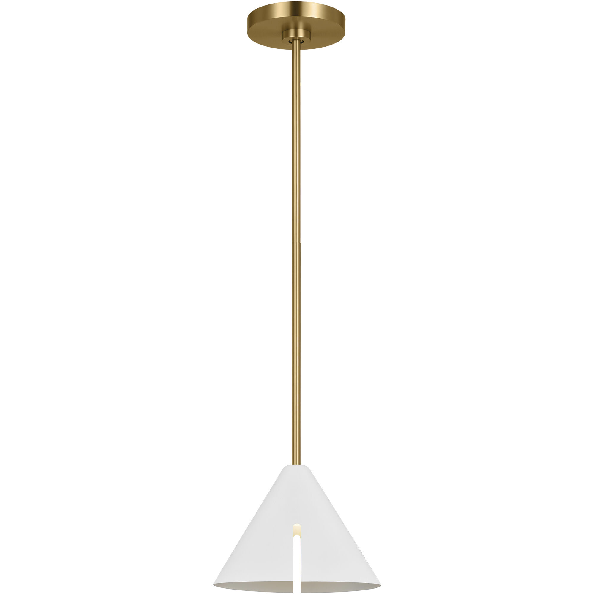 Kelly by Kelly Wearstler Cambre 1 Light 4.25 inch Matte White and Burnished Brass Pendant Ceiling Light in Matte White / Burnished Brass