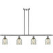 Ballston Caledonia 4 Light 48 inch Brushed Satin Nickel Island Light Ceiling Light in Mica Glass, Ballston