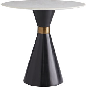 Denali 26 inch Bronze and Antique Brass with White Marble End Table