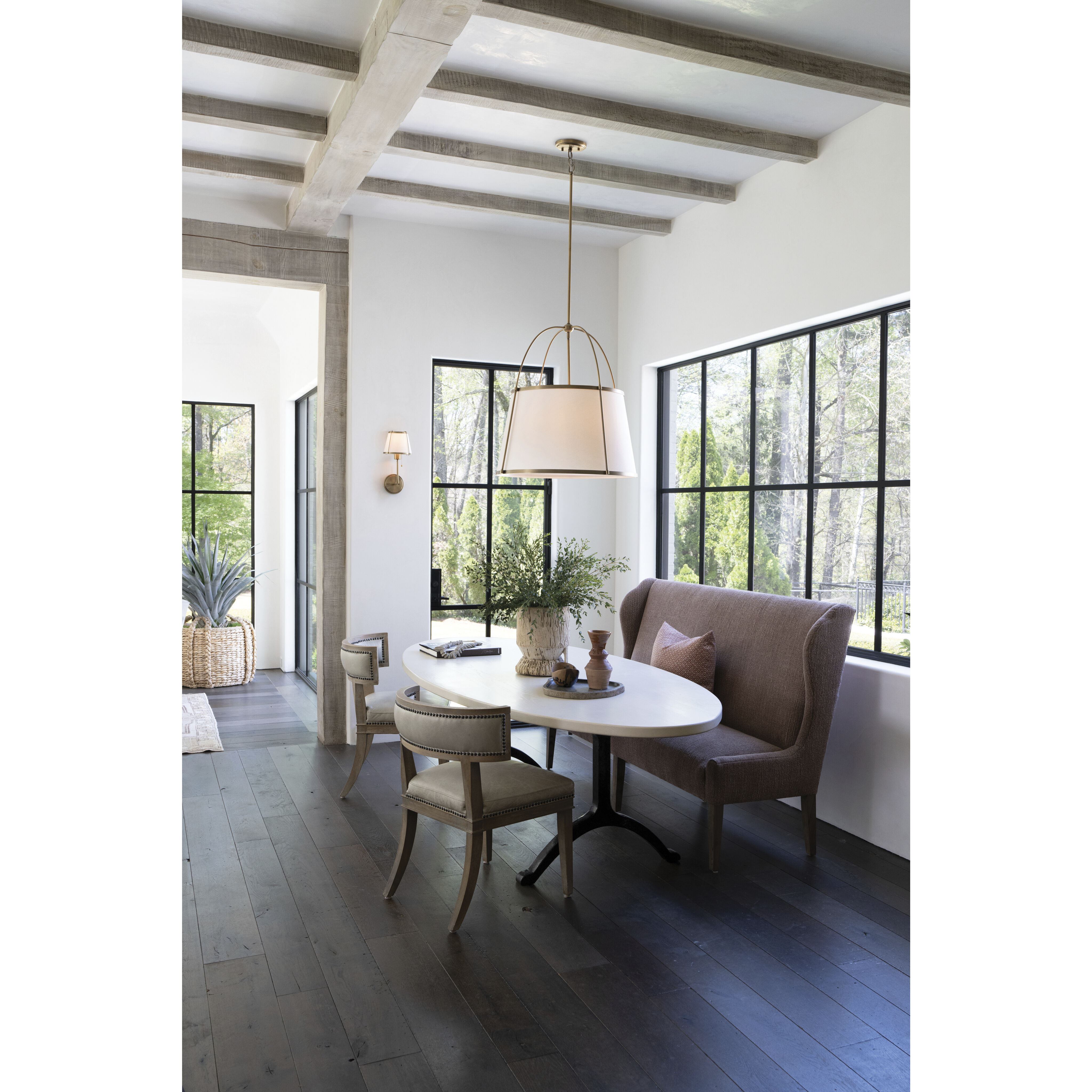 Clarke 1 Light 16.25 inch Lacquered Dark Brass Pendant Ceiling Light in Lacquered Brass with Off-White