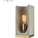 Shelter 1 Light 6 inch Polished Concrete with Aged Brass Sconce Wall Light