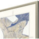 Plumage Beige and Blue and White Framed Art
