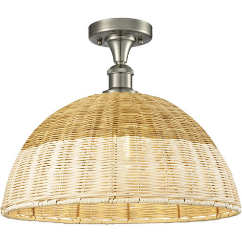 Ballston Bristol Natural II 1 Light 15.75 inch Brushed Satin Nickel Semi-Flush Mount Ceiling Light