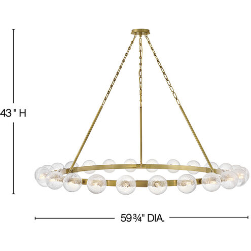 Coco 24 Light 59.75 inch Lacquered Brass Chandelier Ceiling Light