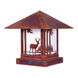 Timber Ridge 1 Light 13 inch Mission Brown Column Mount in Almond Mica
