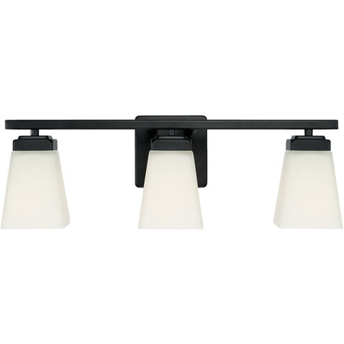 Baxley 3 Light 22 inch Matte Black Vanity Light Wall Light