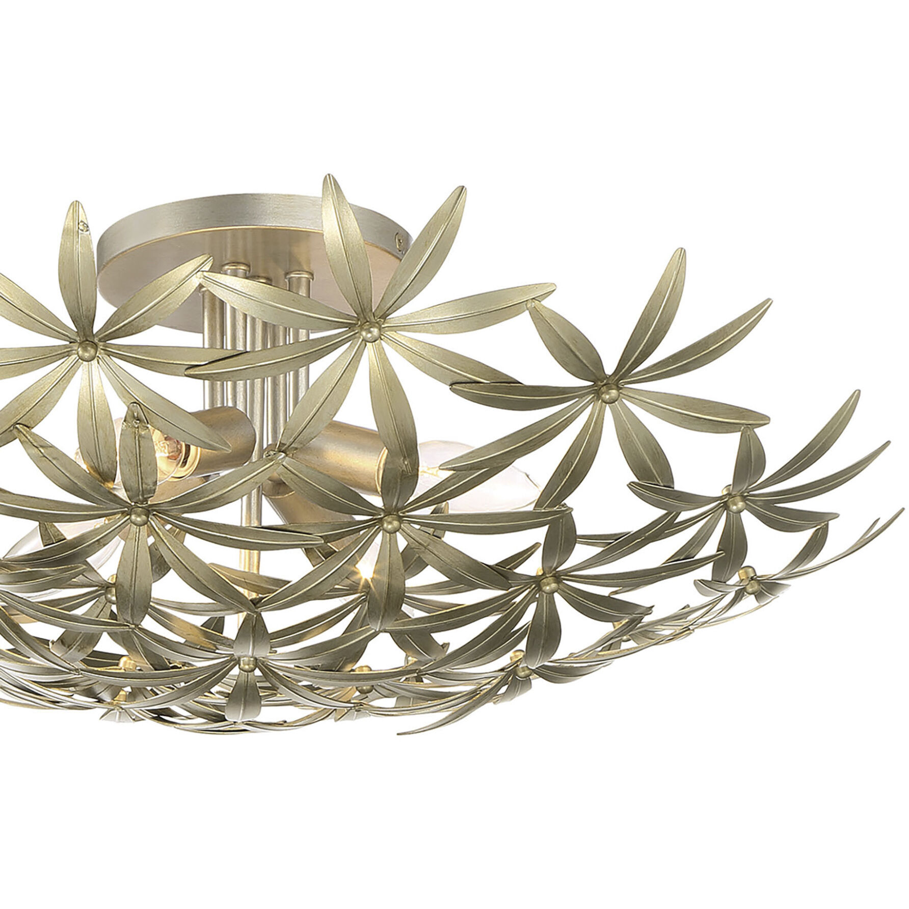 Flower Child 4 Light 22 inch Ambry Gold Flush Mount Ceiling Light