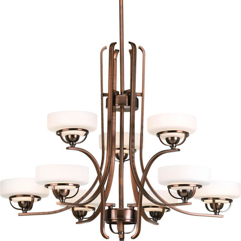 Torque 9 Light 30 inch Copper Bronze Chandelier Ceiling Light