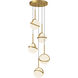 Globo LED 16.63 inch Brushed Gold Multi-Pendant Ceiling Light