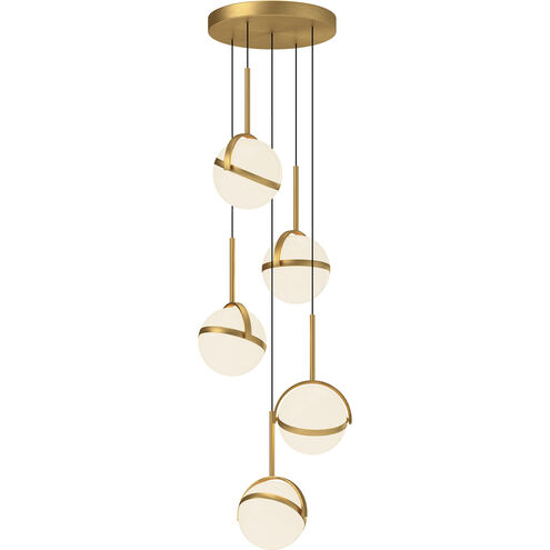 Globo LED 16.63 inch Brushed Gold Multi-Pendant Ceiling Light