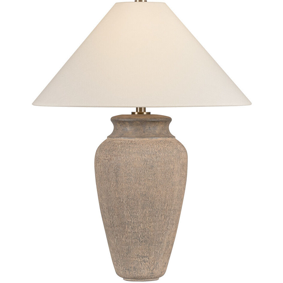 Vessel 28.5 inch 15.00 watt Patina Brass/Ceramic Textural Umber Table Lamp Portable Light