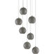 Giro 7 Light 13 inch Painted Silver/Nickel/Blue Multi-Drop Pendant Ceiling Light