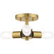 Copenhagen 3 Light 14 inch Satin Brass Semi-Flush Mount Ceiling Light