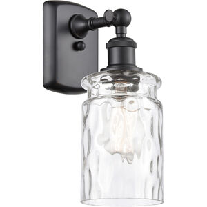 Ballston Candor LED 5 inch Matte Black Sconce Wall Light in Clear Waterglass, Ballston