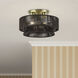 Florell 3 Light 15 inch Antique Brass Large Semi-Flush Ceiling Light, Large