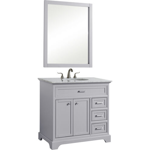 Americana 36 X 35 inch Light Grey with Carrara White Marble Vanity Set