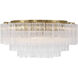 Addis 16 Light 32 inch Aged Brass Flush Ceiling Light in Tronchi Glass Clear