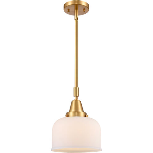 Franklin Restoration X-Large Bell 1 Light 12 inch Satin Gold Mini Pendant Ceiling Light in Matte White Glass