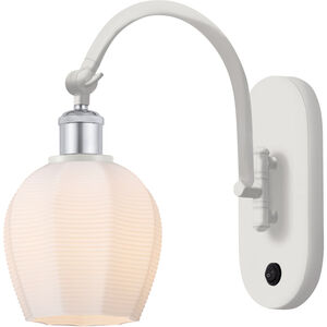 Ballston Norfolk 1 Light 6 inch White and Polished Chrome Sconce Wall Light