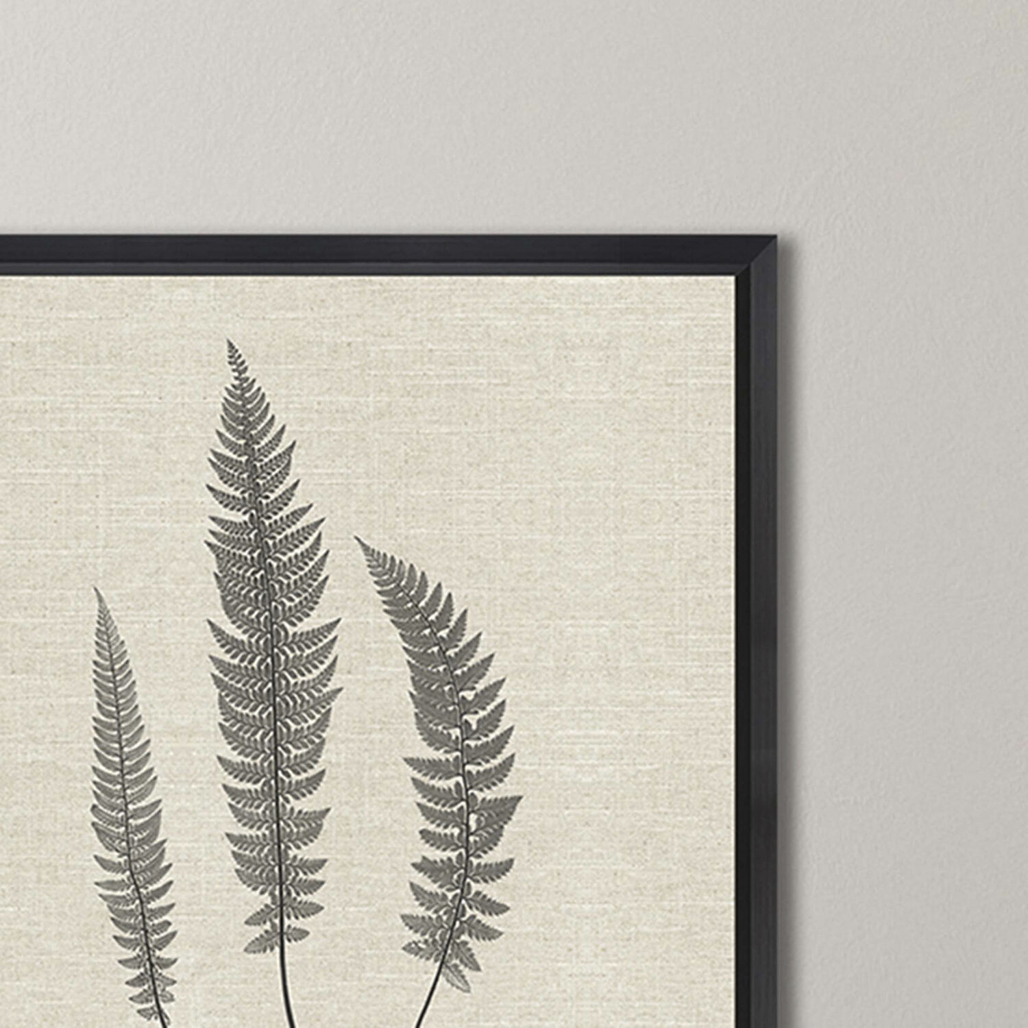 Modern Ferns Neutral and Black and Beige Framed Art