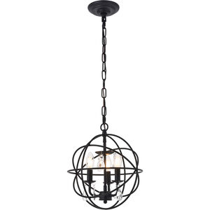 Wallace 3 Light 12 inch Matte Black Pendant Ceiling Light