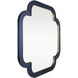 Swiss 36 X 36 inch Dark Blue Grasscloth with Weathered Brass Wall Mirror