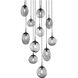 Cosmos Incandescent 3 Light 22.3 inch Matte Black Chandelier Ceiling Light in Clear Cosmos, Round Multi-Port