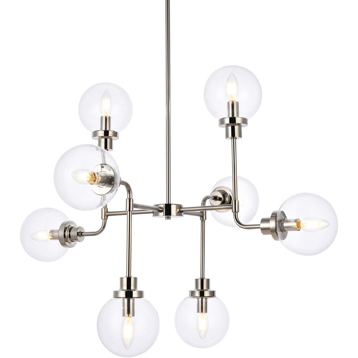 Hanson 8 Light 36 inch Polish Nickel Pendant Ceiling Light