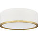 Bradley LED 12.25 inch Matte White and Modern Gold Flush Mount Ceiling Light
