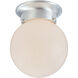 Orb 1 Light 6 inch Brushed Nickel Flush Mount Ceiling Light
