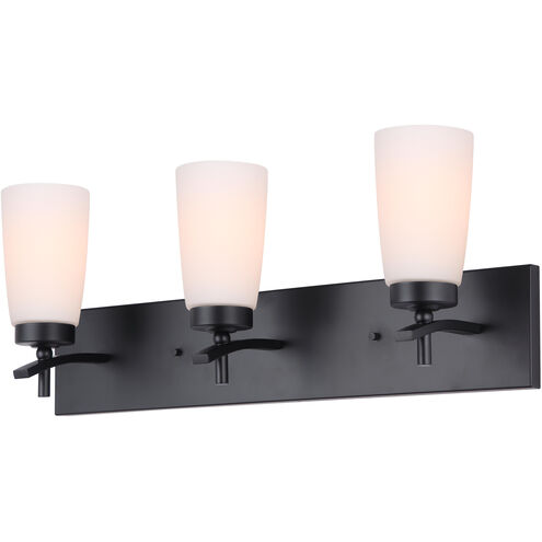 Portia 3 Light 24 inch Matte Black Vanity Light Wall Light