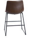 Clayton 34.1 inch Whiskey Brown and Black Powder Coated Counter Stool