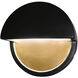 Ambiance LED 8 inch Carbon Matte Black with Champagne Gold ADA Wall Sconce Wall Light, Closed Top Fixture, Dome