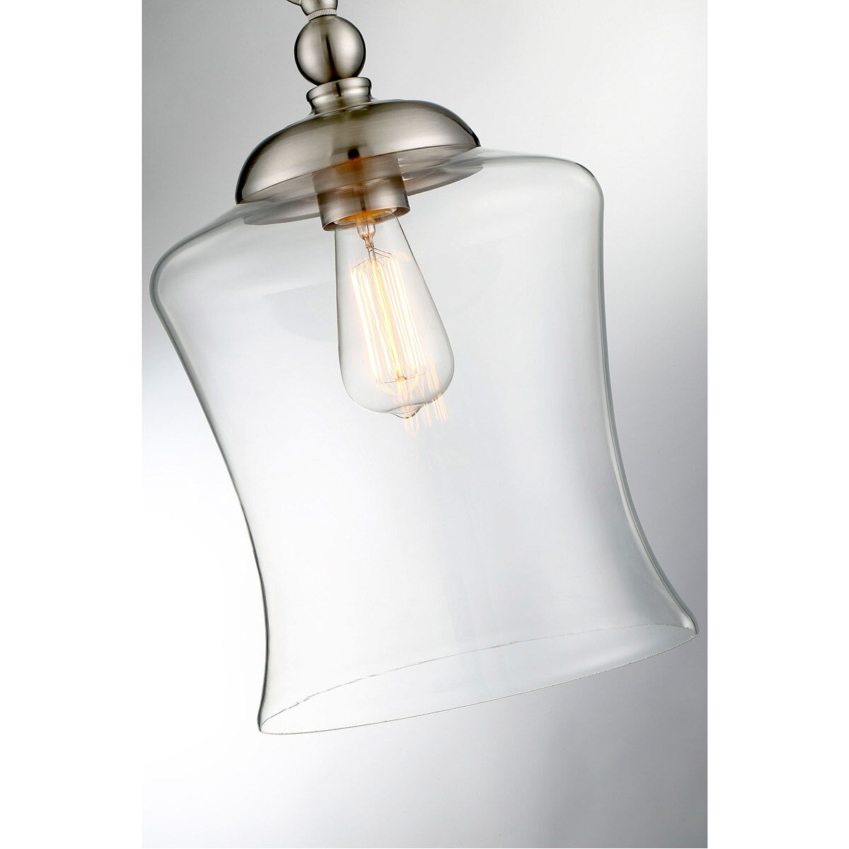 Modern 1 Light 9.75 inch Brushed Nickel Mini-Pendant Ceiling Light