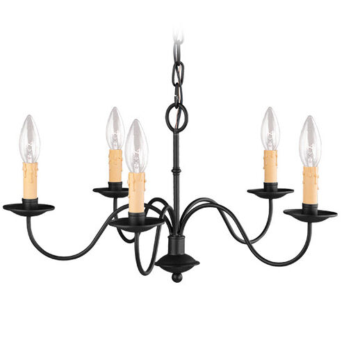 Heritage 5 Light 20 inch Black Chandelier Ceiling Light