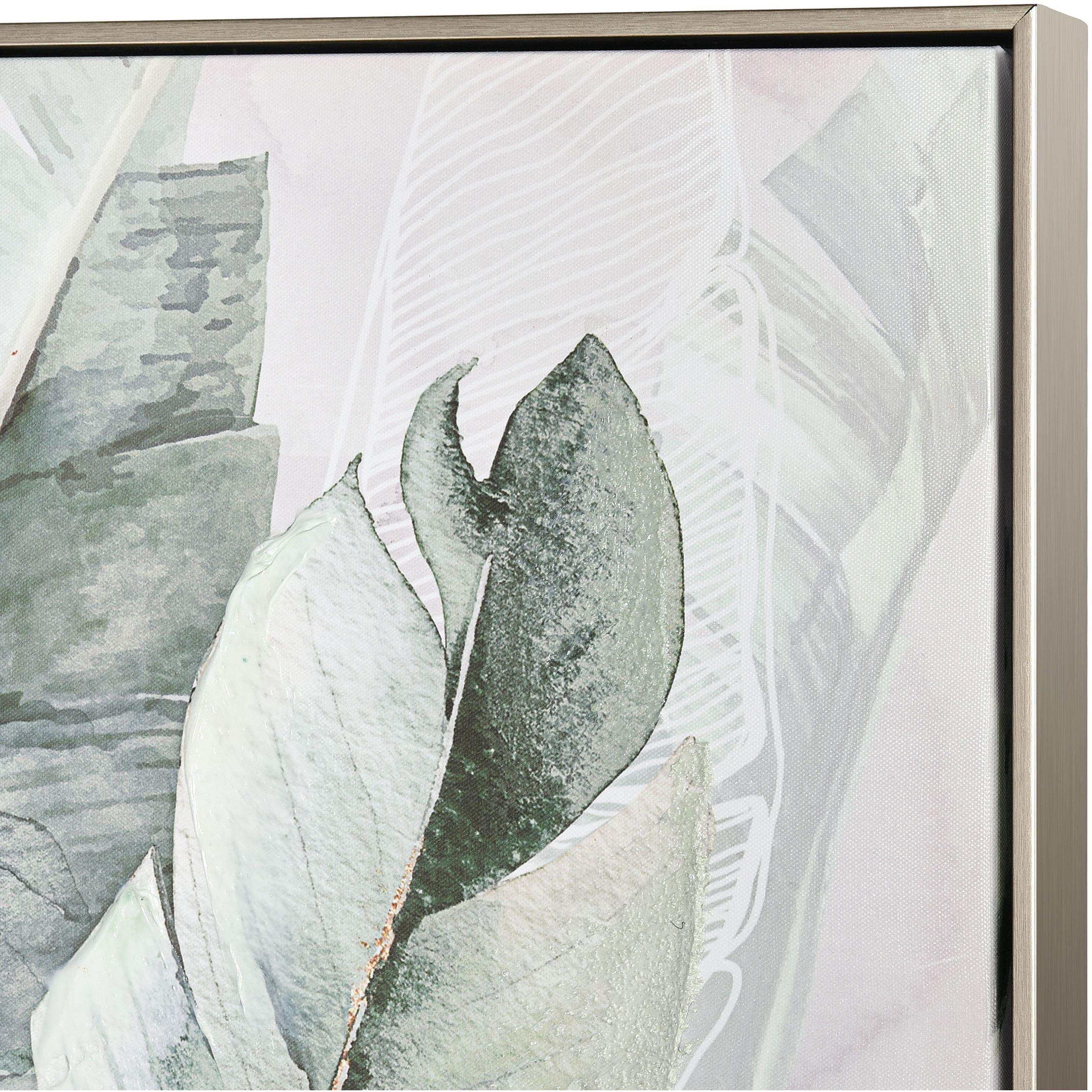 Musa II Green with Off White and Champagne Gold Framed Wall Art