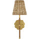 Savoie 1 Light 7 inch Contemporary Gold Leaf Wall Sconce Wall Light, Suzanne Duin Collection