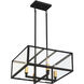 Harris 4 Light 18 inch Textured Black with Warm Brass Pendant Ceiling Light