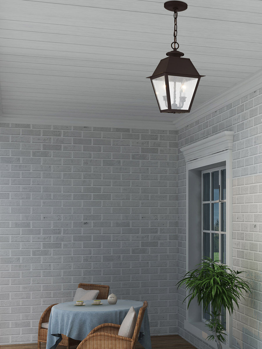 Mansfield 2 Light 9 inch Bronze Outdoor Pendant Lantern