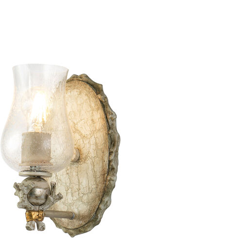 Trellis 1 Light 7 inch Hand-painted with putty patina and silver leaf orb Bath Light Wall Light